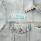 Badge de fond aquarelle bleu aqua (En situation)