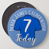 Badge de football 7e anniversaire pour personnalis (Devant & derrière)