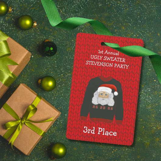 Badge de gagnant de la fête du pull moche de Noël