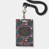 Badge de hall de professeur d'art au crayon de cou (Avant avec lanière)