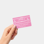 Badge de handicap rose (Manuel / portable)