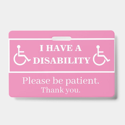 Badge de handicap rose (Avant)