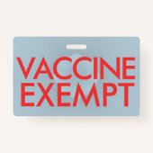 Badge de la carte d'exemption de vaccin (Dos)
