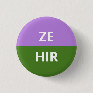 Badge de la reine du genre Ze/Hir Pronounouns