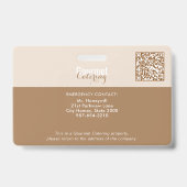 Badge de la société de catering Gourmet (Arrière)