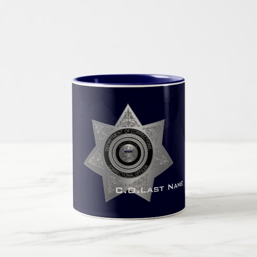 Badge de l'agent correctionnel ARGENT-café Mug (Centre)