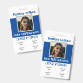 Badge de l'agent d'assurance Logos bleus avant et (Avant & arrière)