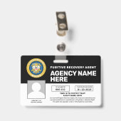 BADGE DE L'AGENT DE RÉCUPÉRATION FUGITIVE (Arrière avec clip)