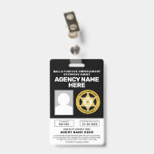 BADGE DE L'AGENT DE RÉCUPÉRATION FUGITIVE ET BAIL (Arrière avec clip)