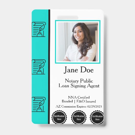 Badge de l'agent de signature de prêt public notai (Front)