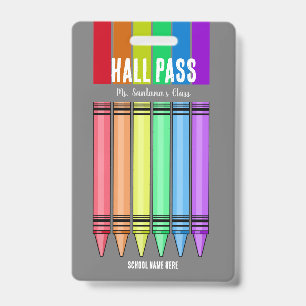 Badge de laissez-passer crayon arc-en-ciel