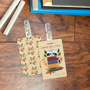 Badge de laissez-passer de la bibliothèque avec ra