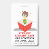 Badge de laissez-passer de la bibliothèque de Read (Arrière)