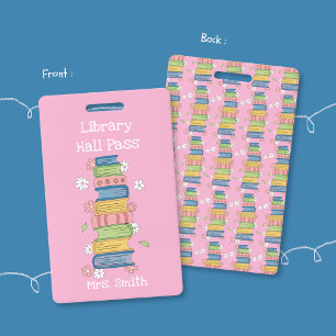 Badge de laissez-passer de la bibliothèque rose av