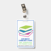 Badge de laissez-passer de la bibliothèque scolair (Arrière avec clip)