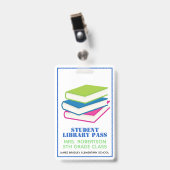Badge de laissez-passer de la bibliothèque scolair (Avant avec clip)