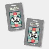 Badge de laissez-passer Mustache Panda (Avant & arrière)