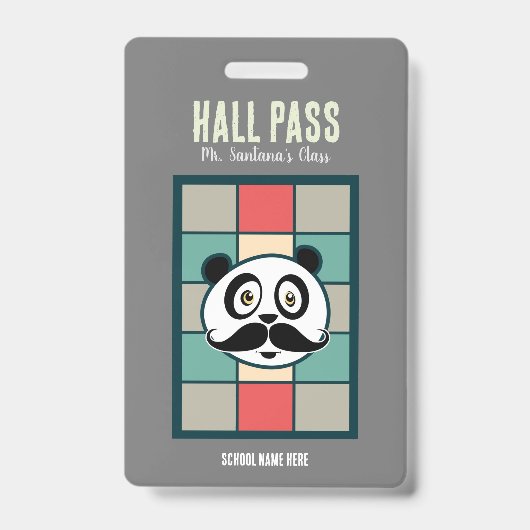 Badge de laissez-passer Mustache Panda (Avant)