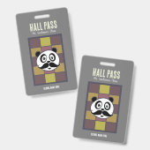 Badge de laissez-passer Mustache Panda (Avant & arrière)