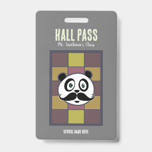 Badge de laissez-passer Mustache Panda