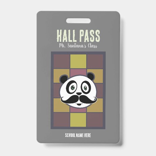 Badge de laissez-passer Mustache Panda (Avant)
