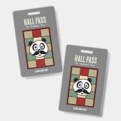 Badge de laissez-passer Mustache Panda Hall (Avant & arrière)