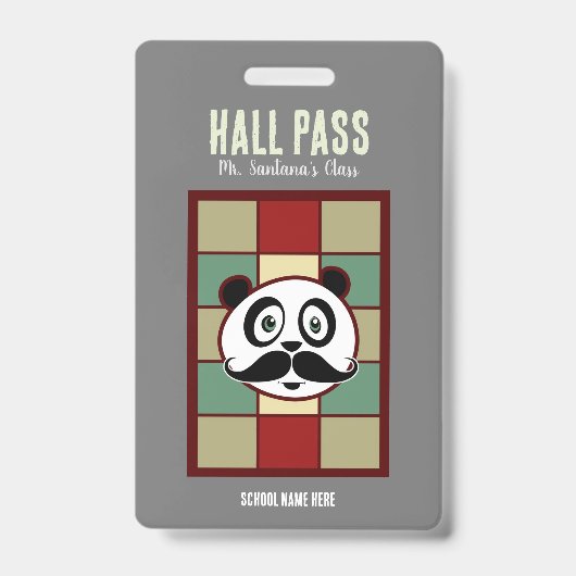 Badge de laissez-passer Mustache Panda Hall (Avant)
