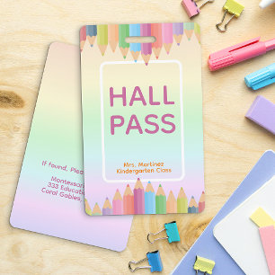 Badge de laissez-passer pour enseignants arc-en-ci