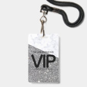 Badge de lanière VIP tendance avec paillettes arge (Avant avec lanière)