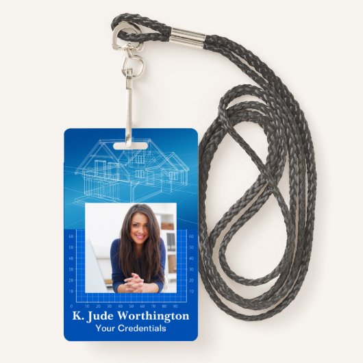Badge de l'architecte Lanyard - Voir retour (Devant avec lanière)