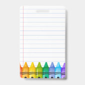 Badge de l'enseignant de garderie pré-K avec Crayo (Dos)