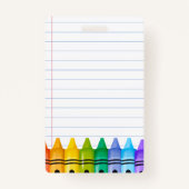 Badge de l'enseignant de garderie pré-K avec Crayo (Dos)