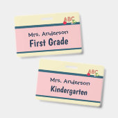 Badge de l'enseignant pour deux classes Badge pers (Avant & arrière)