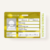 Badge de l'entraîneur de tennis (Dos)