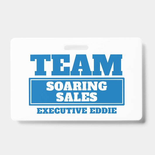 Badge de l'équipe bleue personnalisée nom de l'équ (Face)
