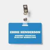 Badge de l'équipe bleue personnalisée nom de l'équ (Dos avec clip)