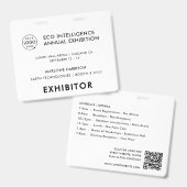 Badge de l'événement 4x5 | Badges de carte de pass (Avant & arrière)