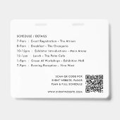 Badge de l'événement 4x5 | Badges de carte de pass (Arrière)