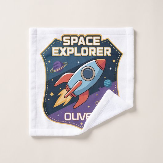 Badge de l'Explorateur d'espace mignon (Gant de toilette)