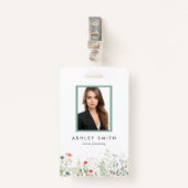 Badge de l'ID du pré fleur sauvage (Devant avec clip)