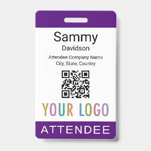 Badge de l'invité de l'événement de code QR Logo