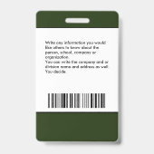 Badge de logo d'identification d'employé (Arrière)