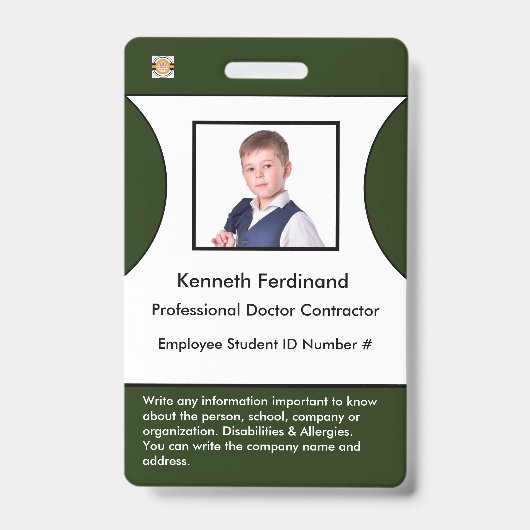 Badge de logo d'identification d'employé (Avant)