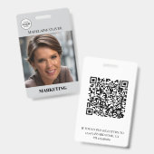 Badge de logo gris avec code QR pour photo d'ident (Avant & arrière)