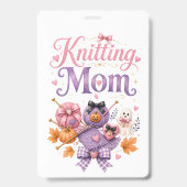 Badge de Maman Tricoteuse Halloween (Avant)