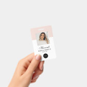 Badge de Maquillage Photo Cheveux Logo Script Rose (Manuel / portable)