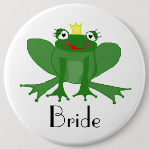 Badge de mariée géante avec Princesse Frog