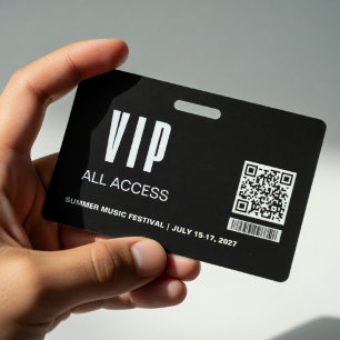 Badge de modèle de passe d'accès VIP minimaliste