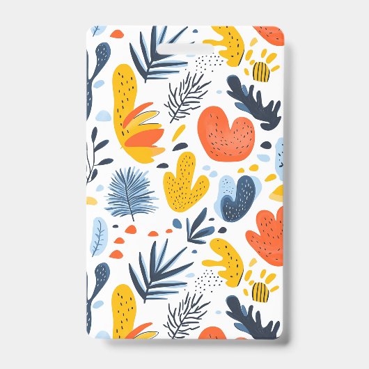 Badge de motif botanique abstrait vibrant (Avant)