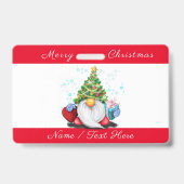 Badge de Noël Gnome avec des Cadeaux avec Nom Pers (Arrière)